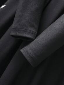 EMERY ROSE 长款秋季连衣裙 黑色长袖连衣裙 优雅女士连衣裙 办公室连衣裙 秋季服装 女士 女式中长连衣裙 - 黑與白 - 查看 4