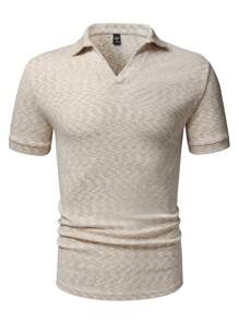 Manfinity Homme Men's Casual Colorful Logo Print Short Sleeve Polo Shirt - White - View 3