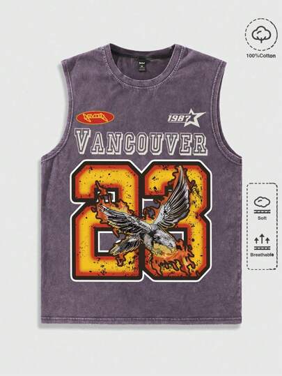 Street Life Canottiera da uomo taglia 23, vintage lavata e consumata, estiva