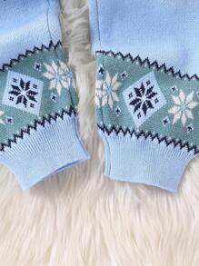 Baby Boys Knit Pants, Thick & Comfortable, Warm For Autumn & Winter, Cartoon Pattern, Cute & Fashion , Suitable For Daily Wear, Indoor, Outdoor & Travel, For Christmas