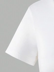 2pcs/Set Teenage Girls Casual Short Sleeve T-Shirt And Solid Color Pants Set, Spring & Autumn