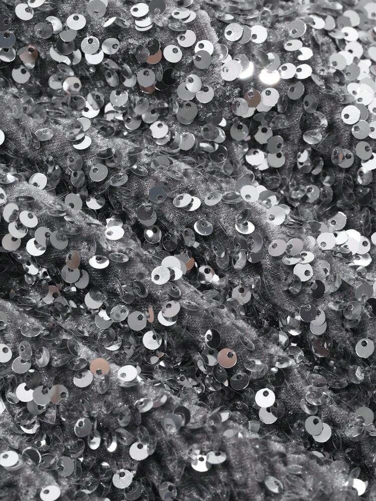 Sequined Sparkling Mini Skirt For Women,Fall Winter New Years Carnival Skirt