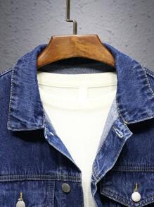 Manfinity Homme 男士海军蓝水洗牛仔宽松休闲夹克