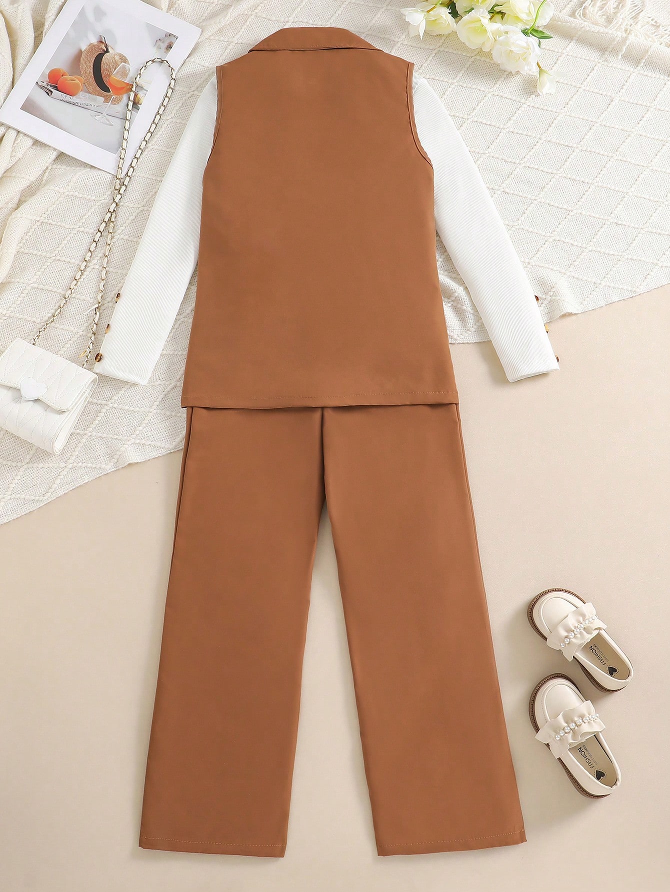 SHEIN مجموعة من 3 قطع للفتاة المراهقة تتكون من بدل...