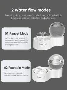 PETSIN 自动猫/狗爱好者礼物和狗/猫妈妈爱饮水器，带水位可见度的电动饮水碗，白色 - 白色 - 查看 5