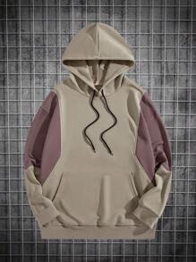 Manfinity Homme Sudadera con capucha de color contrastante para hombre - Gris - Ver 1