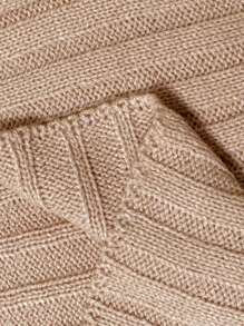 Calvaya Plus Size Striped Simple Knit Sweater And Pants Casual Suit, For Winter - Khaki - View 8