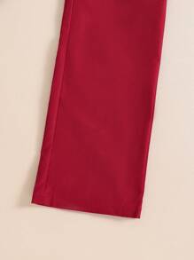 SHEIN 3 件套 Tween Girls 红色无袖西装外套 + 裤子 + 白色圆领长袖 T 恤