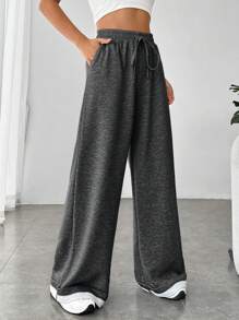 Muchica Women's Elastic Waist Loose Wide Leg Sweatpants, Casual Sports, Autumn