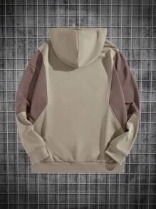 Manfinity Homme Sudadera con capucha de color contrastante para hombre - Gris - Ver 2