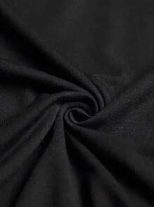 INAWLY 大码女式圆领休闲字母印花长袖 T 恤，秋季 - 黑色 - 查看 3