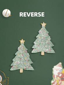 Tampón de árbol de Navidad con lentejuelas de talla grande, adecuado para Navidad