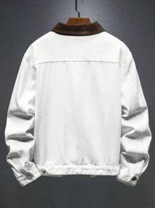 Manfinity Homme Men's Beige Denim Casual Jacket - Beige - View 2