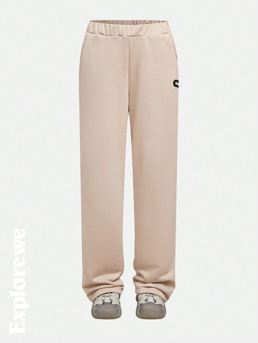 SHEIN Pantalon de survêtement confortable, polyvalent, de style décontracté et pour sports de plein air, pour adolescentes - Kaki - Voir 1