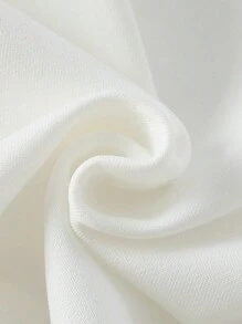 SHEIN 1 件女童圣诞树口号图案白色连帽运动衫，适合圣诞派对和节日，秋冬季 - 白色 - 查看 6