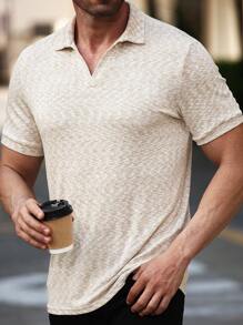 Manfinity Homme Men's Casual Colorful Logo Print Short Sleeve Polo Shirt - White - View 1