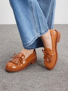 CUCCOO BIZCHIC Women's Bow Decor Simple Flat Casual Shoes Fall - Brown - View 5