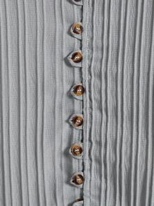 Manfinity Homme 男士纯色长袖单排扣休闲宽松衬衫，秋季 - 灰色 - 查看 6