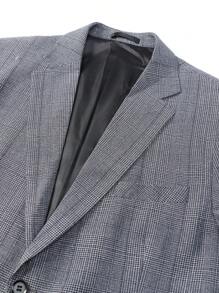 Manfinity Mode Herren Business Lässig Anzug Set in Große Größen mit kariertem Revers, Einreiher Sakko und Hose