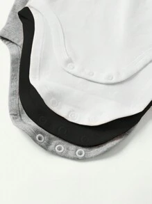 Cozy Pixies 3件套女婴休闲纯色柔软针织长袖连体衣套装