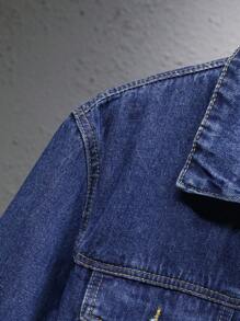 Manfinity Homme 男士海军蓝水洗牛仔宽松休闲夹克