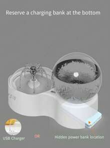 PETSIN 自动猫/狗爱好者礼物和狗/猫妈妈爱饮水器，带水位可见度的电动饮水碗，白色 - 白色 - 查看 6