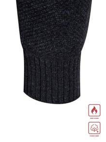 Manfinity Homme Suéter grueso de manga larga con bloque de color y gráfico vintage de rayas, forro térmico, para otoño/invierno, trabajo, esposo.