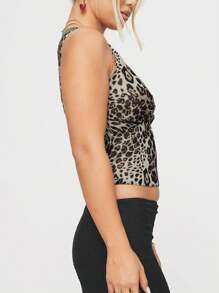 INAWLY Women's Sexy V-Neck Leopard Print Cropped Tank Top, Summer - Multicolor - View 4