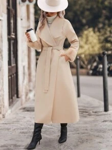 SHEIN Clasi 女士蓬松袖口休闲夹克、外套 - 駝色 - 查看 6