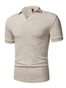 Manfinity Homme Men's Casual Colorful Logo Print Short Sleeve Polo Shirt - White - View 5