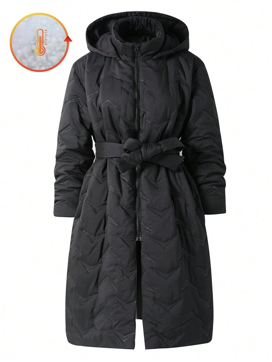 Padded Coat, Casual Long Style For Teenage Girls, Thickened Winter Padded Coat - Black - View 1