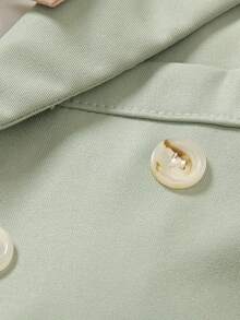 SHEIN Bộ 2 món thời trang kiểu Anh cổ điển cho bé trai, áo khoác và quần dài tay kèm nơ, trang phục lịch lãm, được làm từ chất liệu mềm mại cao cấp, thích hợp mặc hàng ngày, dự tiệc sinh nhật hoặc lễ cưới. - màu xanh lá - Xem 6