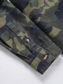 Manfinity Homme Áo sơ mi denim dài tay in họa tiết ngụy trang phong cách đường phố dành cho nam - Nhiều màu - Xem 4