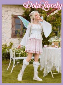 Dola Lovely Women's Fashionable & Elegant Casual Round Toe Lace-Up Side Zipper Sexy Heart & Bow Decor Classic British Style Thick-Sole Beige Ankle Boots