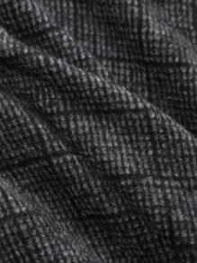 FRIFUL Women's Autumn/Winter Textured Plaid A-Line Skirt - Dark Grey - View 3