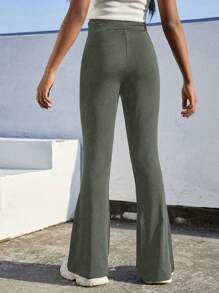 SHEIN Tween Girls Casual Y2K Butterfly Rhinestone Embellished Pants - Army Green - View 2