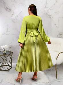 Celure Vestido elegante vintage con pliegues en la cintura para tallas grandes