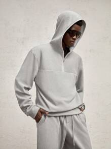 AKNOTIC Business Casual 2 Peças/Conjunto Moletom E Calça Casuais Justos E Soltos Com Capuz Para Homens, Cinza Com Etiqueta Impressa E Bloco De Cores