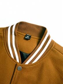 Manfinity Roghcode Men's Autumn Casual Color-Blocking Letter Embroidered Button Front Jacket - Multicolor - View 6