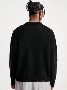 Manfinity EMRG Men's Casual Fashion Rapper Color Block Graphic Crew Neck Skeleton Print Long Sleeve Pullover Sweater, For Going Out - Multicolor - View 4