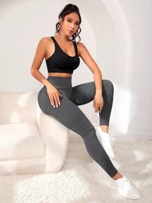 Seamluxe SHEIN Sport Seamless Wide Waistband Sports Leggings