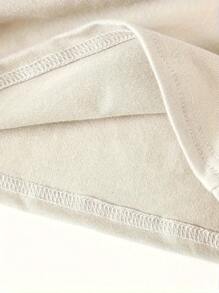 INAWLY Women's Christmas Theme Letter Print Crew Neck Short Sleeve T-Shirt Graphic Tees Women Tops - Apricot - View 3