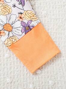 1 bộ đồ ngủ liền thân dài tay in họa tiết hoa cho bé gái, có khóa kéo phía trước. - Nhiều màu - Xem 6