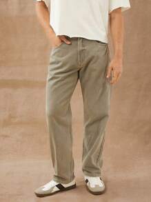 Pantalones vaqueros rectos de servicio de algodón premium para hombres