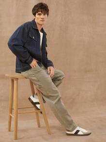 Pantalones vaqueros rectos de servicio de algodón premium para hombres