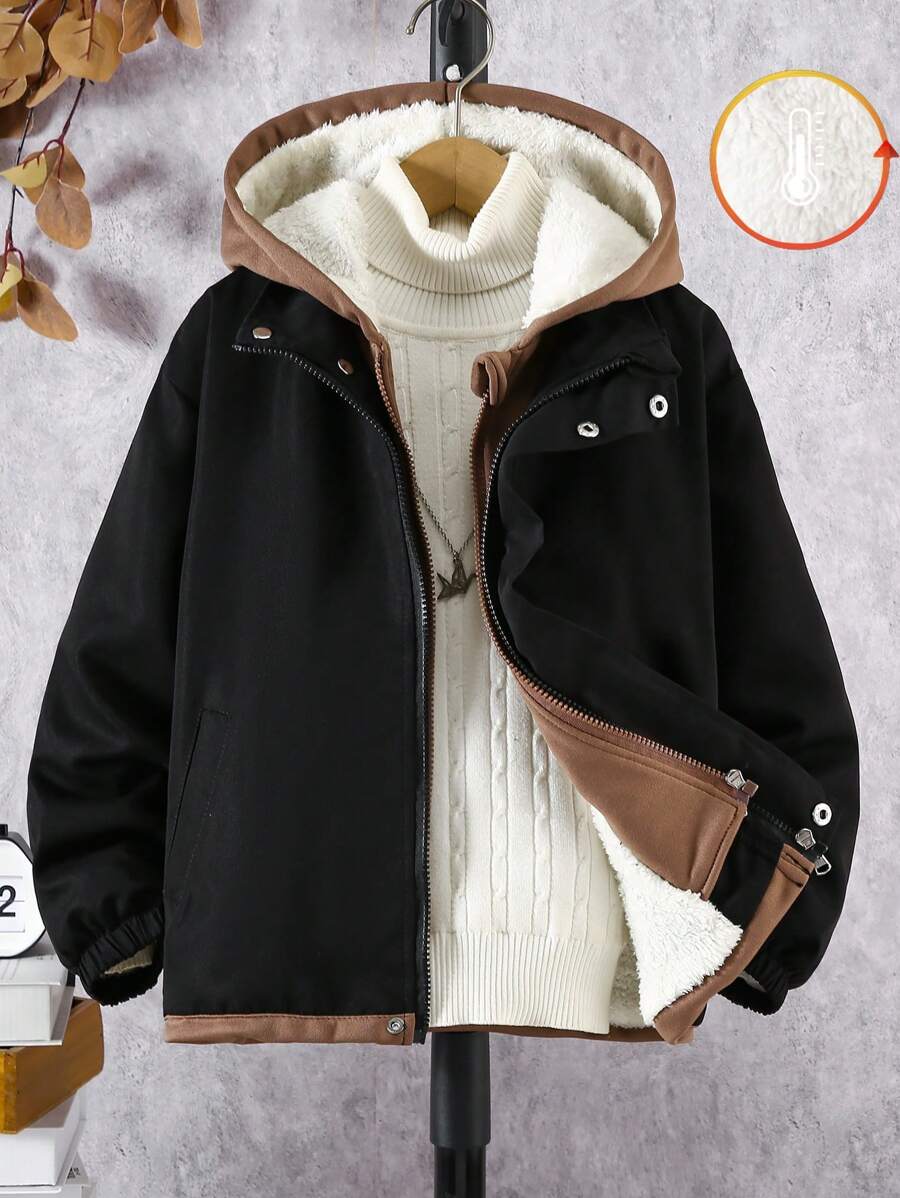 Tween Boy 撞色加厚春秋休闲简约通勤夹克