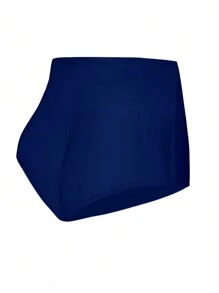 Zolique 女性舒適透氣性感高腰超短三角底褲，藍綠色，夏季 - 寶藍色 - 查看 5