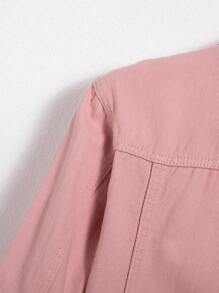 Manfinity Homme Chaqueta vaquera casual de manga larga de botones delanteros de unicolor para hombres - Rosa Pálido - Ver 7