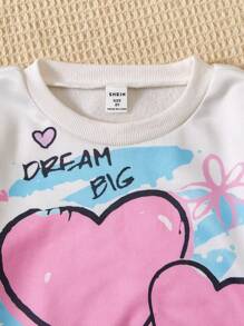 2 件 Tween Girl 女童心涂鸦运动衫和长裤休闲套装（大童） - 白色 - 查看 5