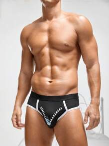 Men's Printed Trunks With Waistband - Black - View 7